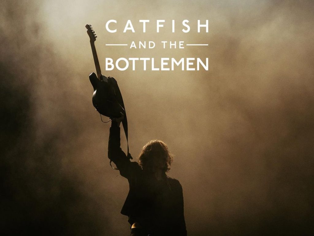 Catfish and The Bottlemen poster depicting Van McCann with a bass guitar