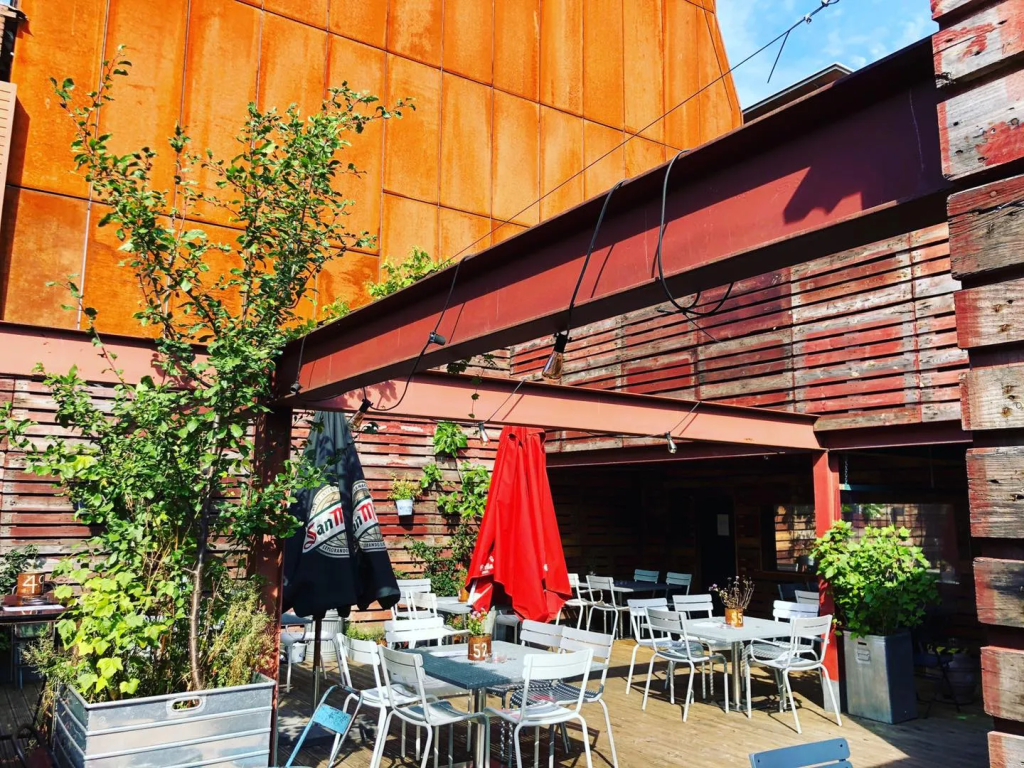 Terrace NQ beer garden in Manchester when the sun is shing